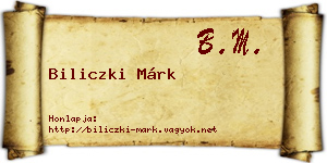 Biliczki Márk névjegykártya